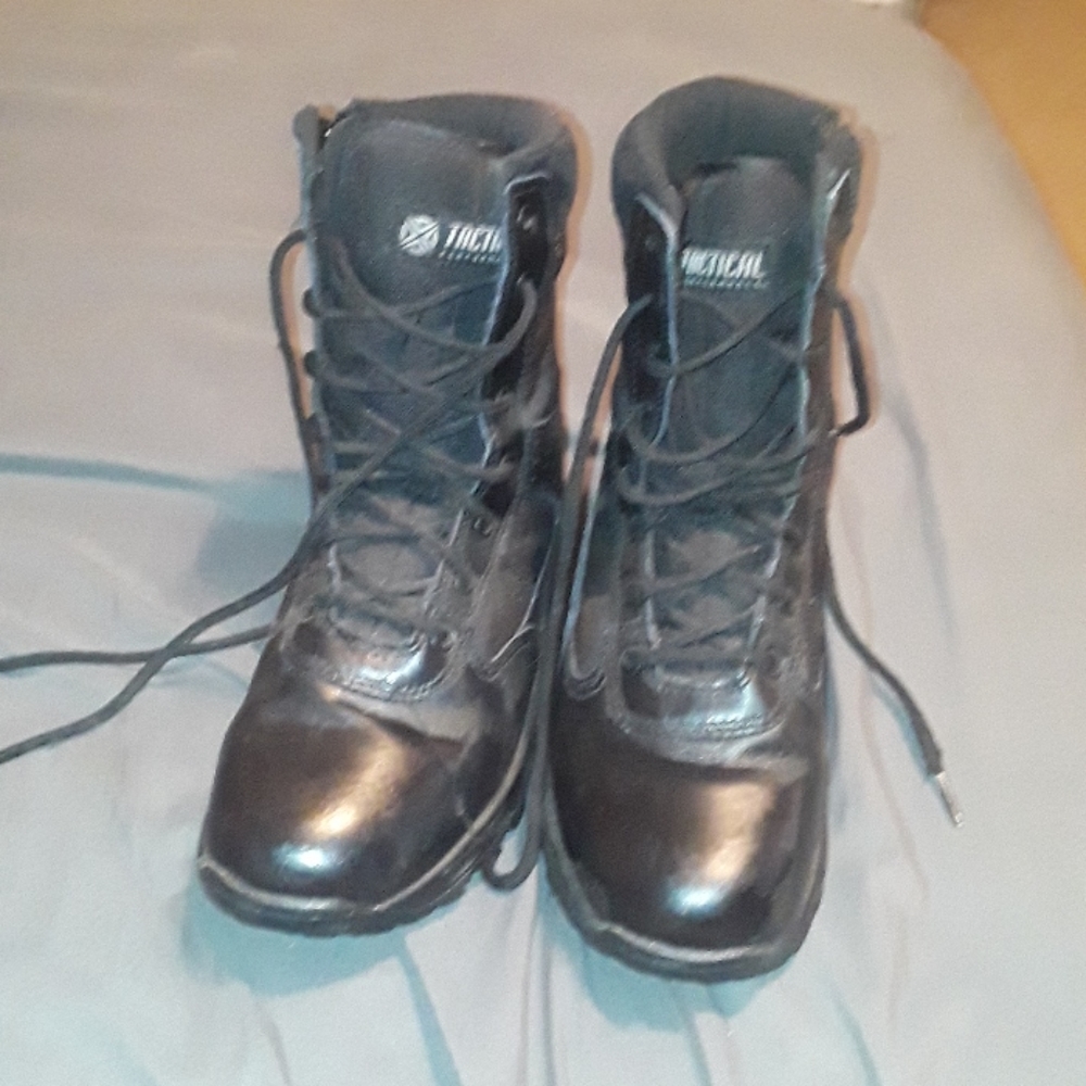 Black combat boots